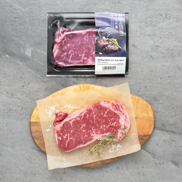 본고기 Wetaging 한우 등심 1등급 스테이크용 (냉장), 300g, 1개
