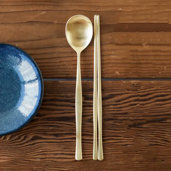 니코트 샤틴골드 수저세트 1세트 숟가락 + 젓가락