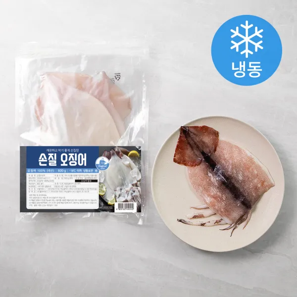 블루씨푸드 국산 손질 오징어 3마리 (냉동), 600g, 1팩