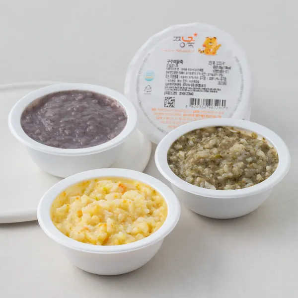 짱죽 냉장 이유식 죽 2단계 만 7~8개월부터 D세트 200g x 4팩, 구수미닭죽 +  흰살생선애호박죽 + 한우랑아욱죽 + 블루베리흑미타락죽, 1세트