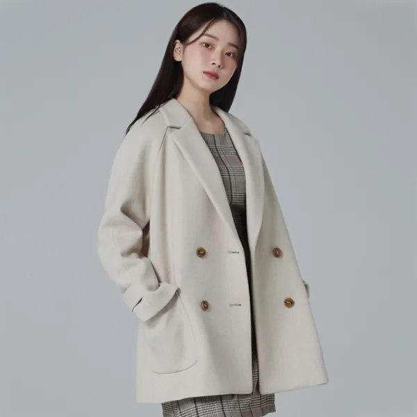 미쏘 여성용 테일러드카라 더블 박스핏 자켓