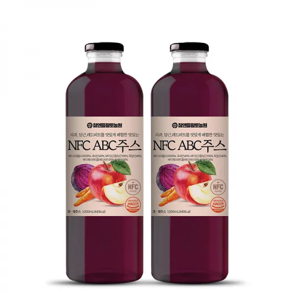 참앤들황토농원 NFC ABC주스, 1000ml, 2개