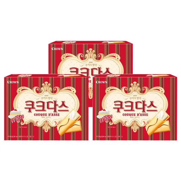 크라운 쿠크다스 화이트토르테, 289g, 3개