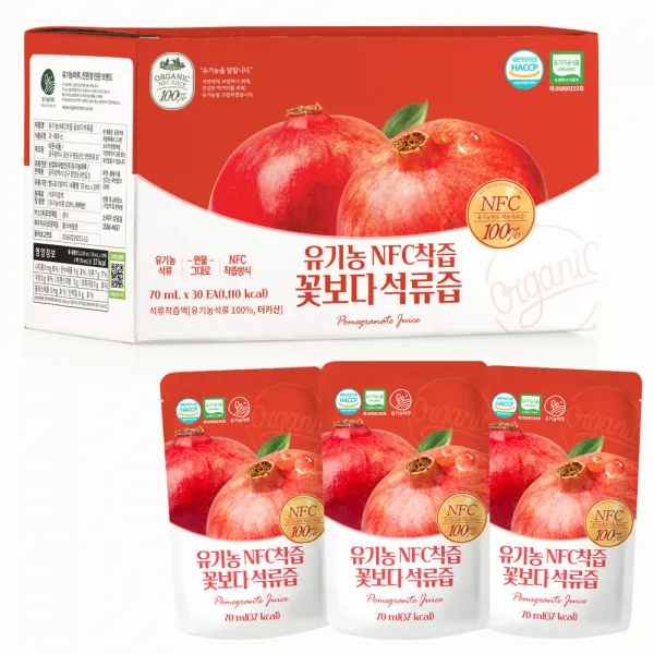 유기농마루 100퍼센트 NFC 착즙 석류 원액, 70ml, 30개