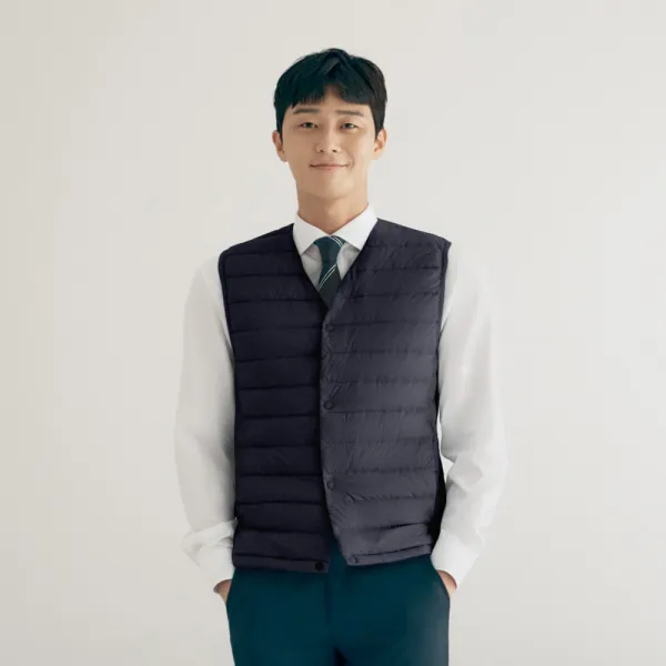 지오지아 남성용 경량 브이넥 구스 베스트 Aea4vp1101