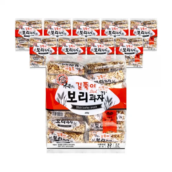 엉클팝 길쭉이 보리과자, 400g, 10개입