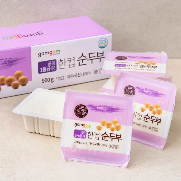 곰곰 국산1등급콩 한컵 순두부, 150g, 6개입