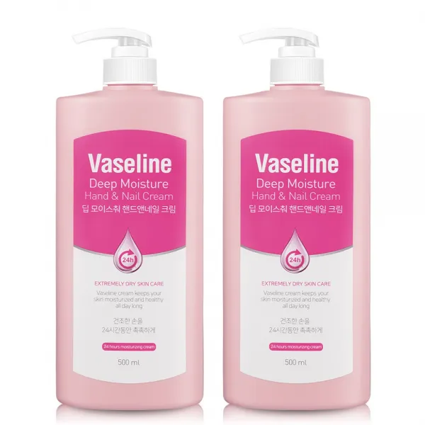 바세린 24h 딥 모이스춰 핸드앤네일 핸드크림, 500ml, 2개