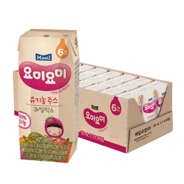 맘마밀요미요미 유기농 주스 125ml 종합과일 24팩