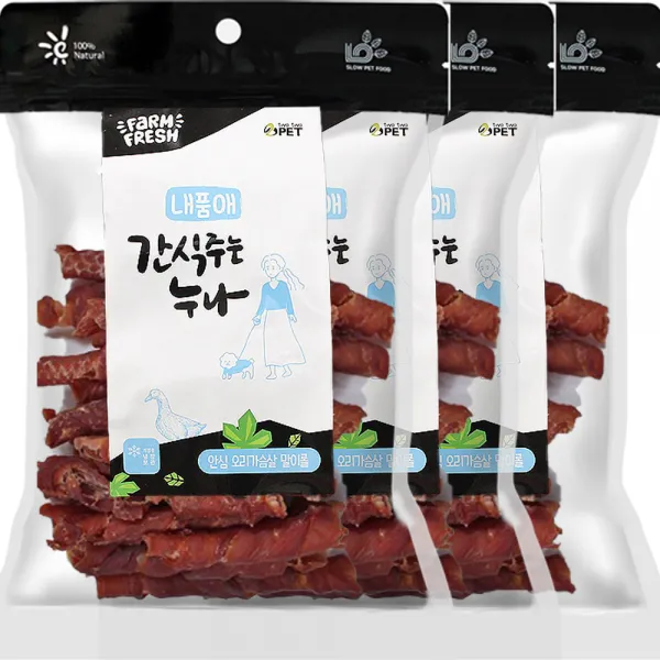 내품애 간식주는 누나 안심 오리가슴살 말이롤 180g, 오리가슴살, 3개