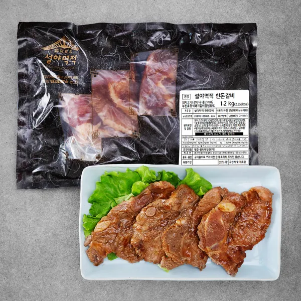 설야멱적 한돈갈비 (냉장), 1.2kg, 1개