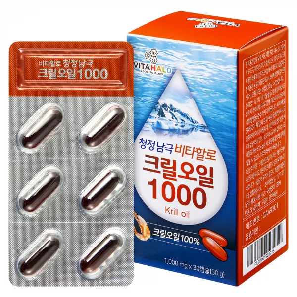 비타할로 청정남극 100% 크릴오일, 30캡슐, 1개
