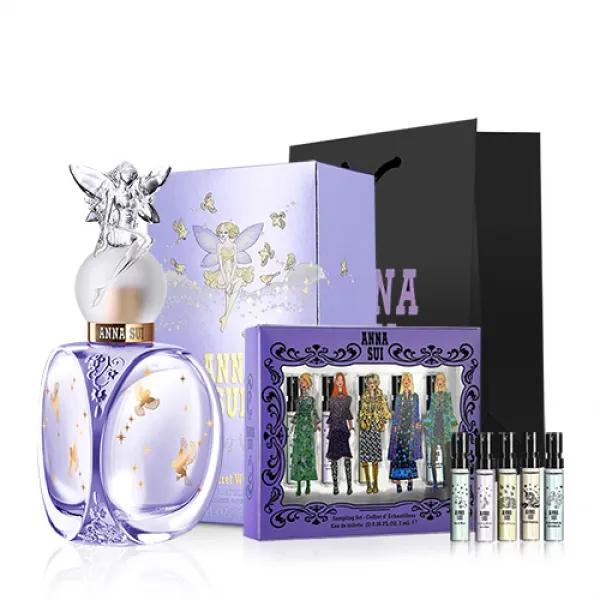 안나수이 럭키 위시 Edt 30ml + 포켓 스프레이 Edt 2ml X 5종 세트 + 안나수이 쇼핑백 1세트