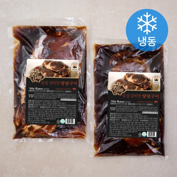 맛있는녀석들 칼집 갈비맛 양념구이 (냉동), 700g, 2개