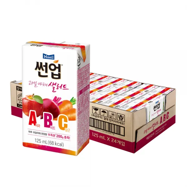 매일유업 썬업 과일야채 샐러드 ABC 주스, 125ml, 24개