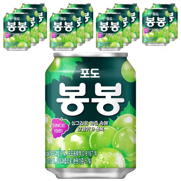 해태음료 포도봉봉, 238ml, 12개