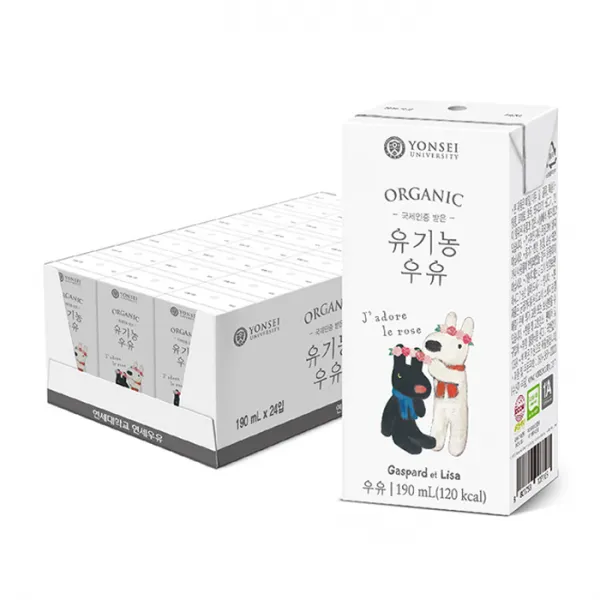 연세우유 국제인증 받은 유기농 우유, 190ml, 24개