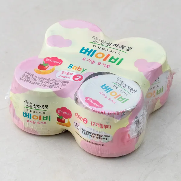 상하목장 베이비 유기농 요거트 딸기 바나나, 85g, 4개입
