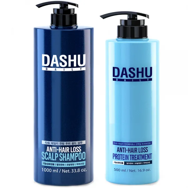 다슈 탈모완화 한방 두피 골드 샴푸 1000ml + 단백질 트리트먼트 500ml 세트, 1세트
