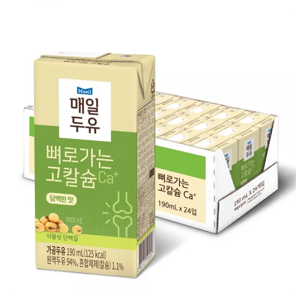 매일유업 뼈로가는 칼슘두유 담백한맛, 190ml, 24개