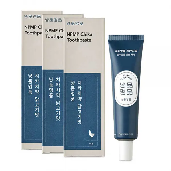 냥품멍품 치카치약 닭고기맛 40g 3개