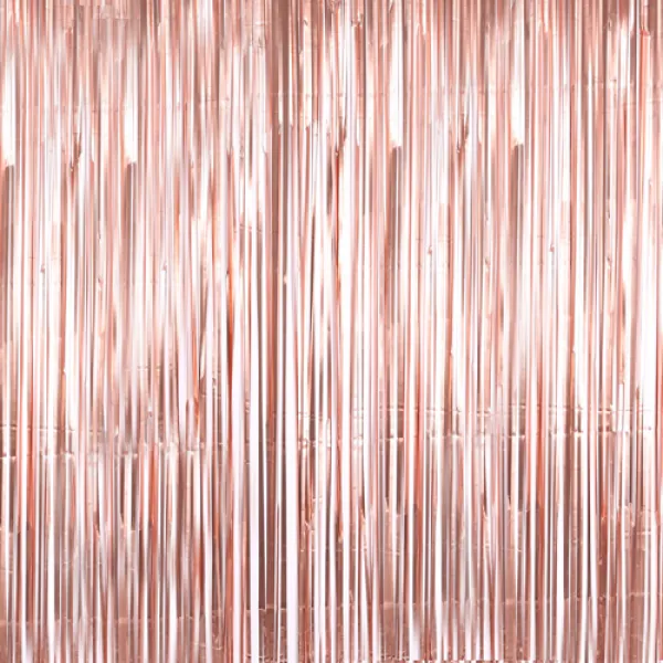 파티 수술 은박 커튼 3p 샤틴로즈골드