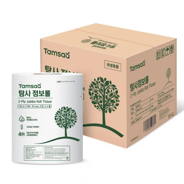 쿠팡 브랜드 탐사 천연펄프 2겹 점보롤 150m 16롤 1개