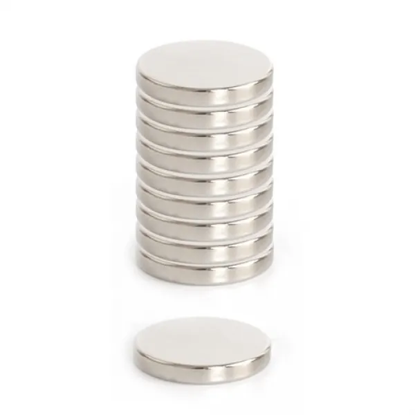 초강력 네오디움 원형자석 20 x 3mm, 실버, 10개