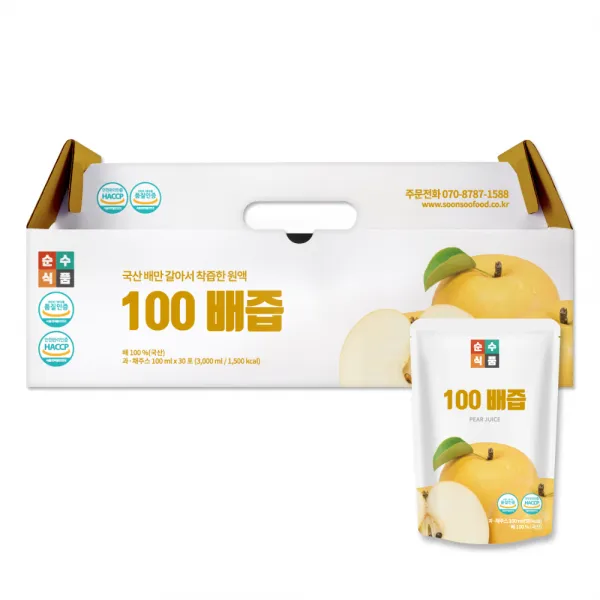 순수식품 착즙 100% 배즙 100ml 30개입