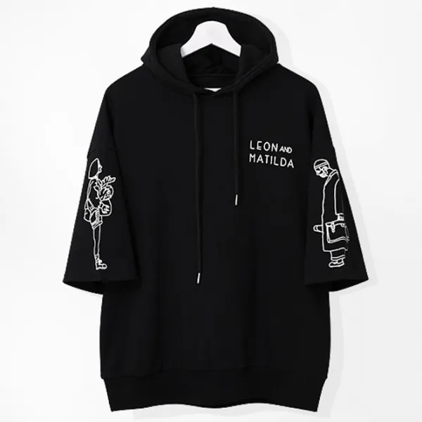 제이에이치스타일 남성용 레옹마틸다 후드 반팔티