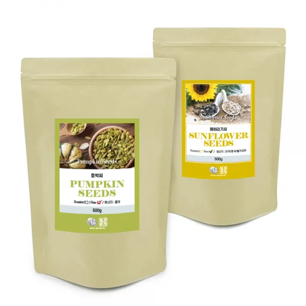 견과공장 호박씨 500g + 해바라기씨 500g 세트, 1세트