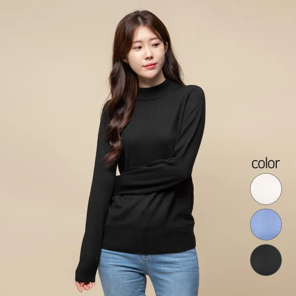 캐럿 여성용 모크넥 스웨터