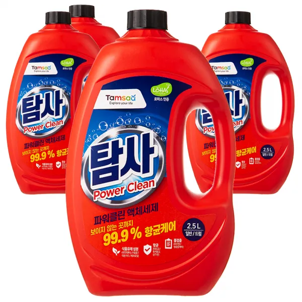 쿠팡 브랜드 탐사 파워클린 액체세제 2.5l 4개