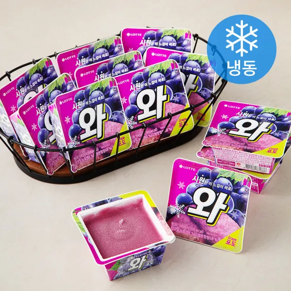 롯데제과 와 포도 아이스크림 냉동 190ml 16입