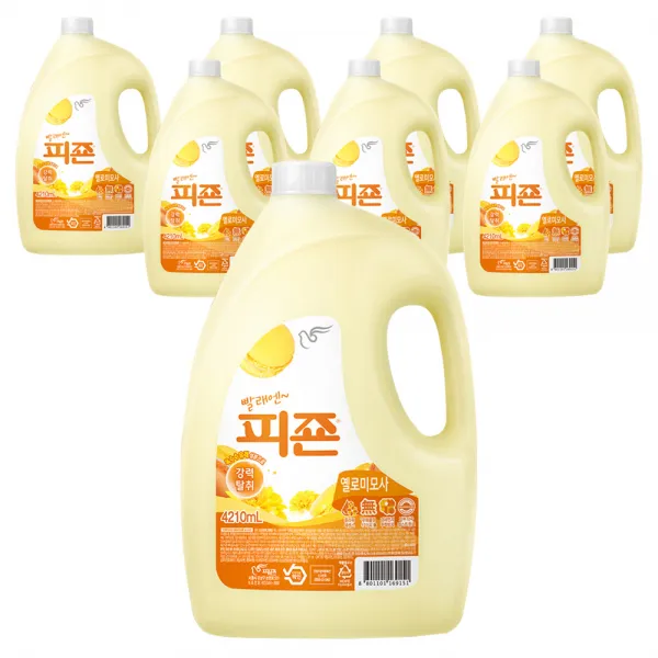 피죤 레귤러 섬유유연제 옐로미모사 본품, 4210ml, 8개