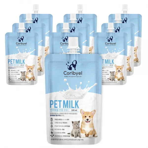 쿠팡 브랜드 꼬리별 펫밀크 180ml 밀크 10개입