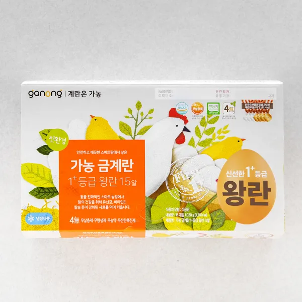 무항생제 인증 가농 금계란 1+등급 왕란, 1020g, 1개
