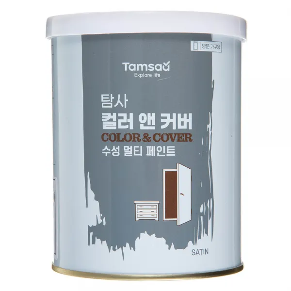 탐사 컬러 앤 커버 멀티 페인트 1L 방문가구용, 화이트