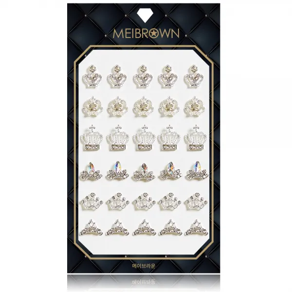 메이브라운 대용량 디아몬왕관 네일 파츠 Mbp042 혼합색상 1개