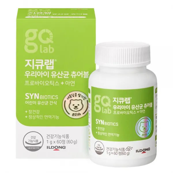 지큐랩 우리아이 유산균 츄어블, 60정, 1개