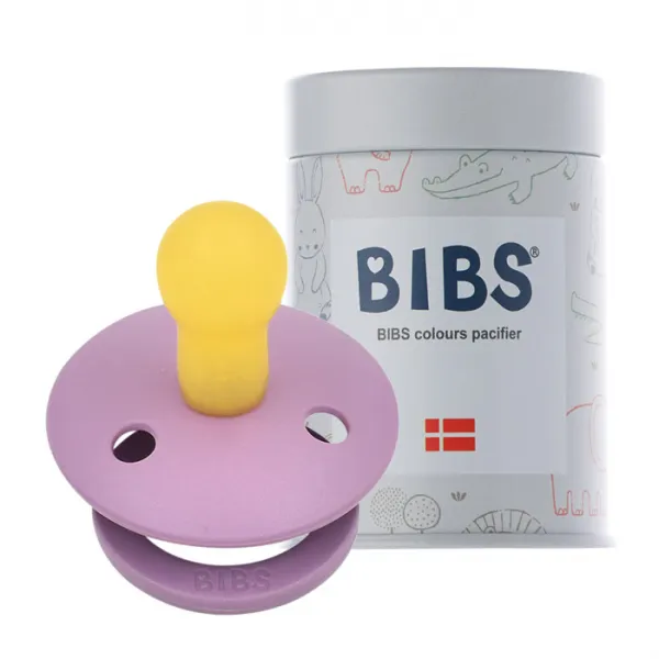BIBS 데니쉬 공갈 젖꼭지 + 하드케이스, 2단계(6~18개월), 라벤더