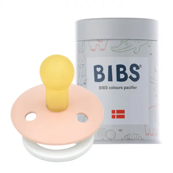 BIBS 데니쉬 공갈 젖꼭지 + 하드케이스, 2단계(6~18개월), 블러쉬나이트