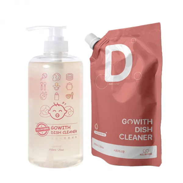 고위드 올인원 주방세제 리필 600ml + 주방세제 본품 750ml, 1세트