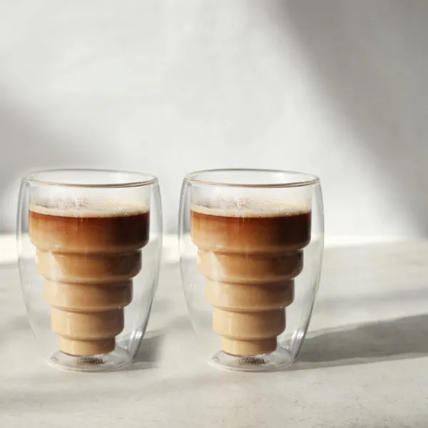 까사무띠 스칼라 내열 이중유리컵 250ml 단일 색상 2개입