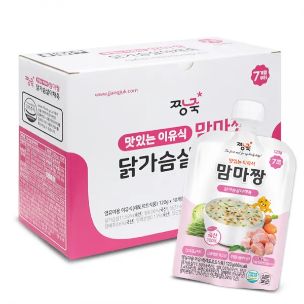 짱죽 맛있는 이유식 맘마짱 7개월부터 10p, 닭가슴살야채죽, 1개