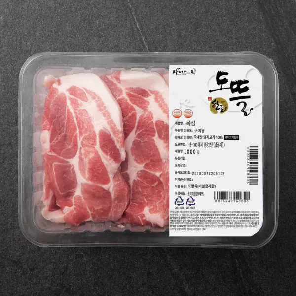 파머스팩 도뜰 한돈 목심 구이용 (냉장), 1kg, 1개