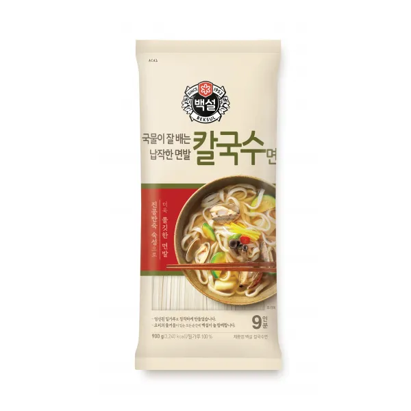 백설 국물이 잘 배는 납작한 면발 칼국수면, 900g, 1개