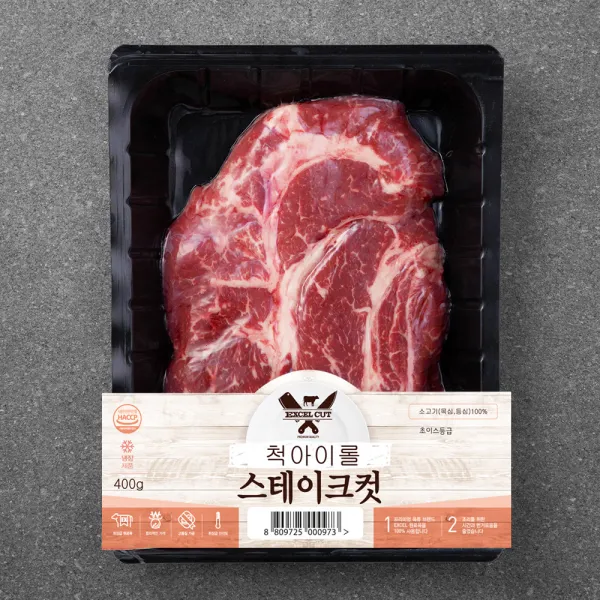 EXCELCUT 미국산 척아이롤 스테이크 컷 (냉장), 400g, 1개