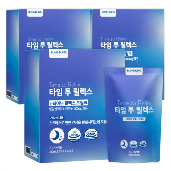 블링블링라이프 타임 투 릴렉스 L-테아닌 릴렉스 드링크, 70ml, 30포