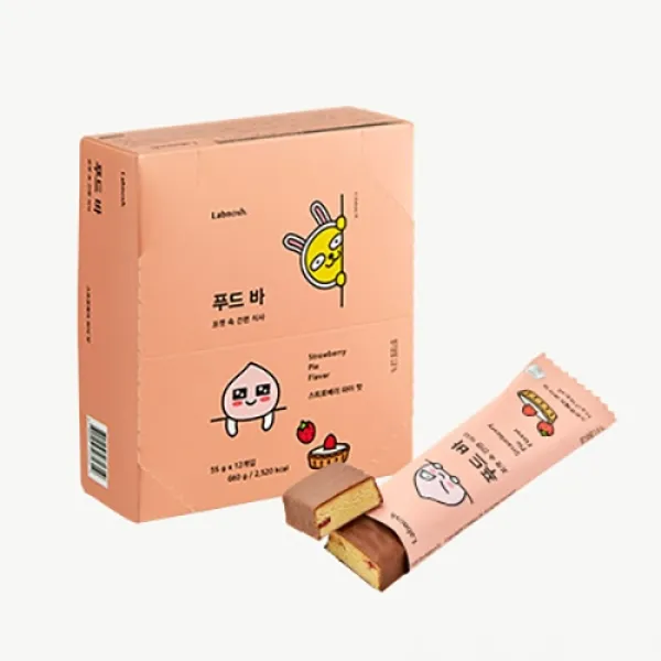 랩노쉬 푸드바 스트로베리 파이 다이어트 식품, 55g, 12개입